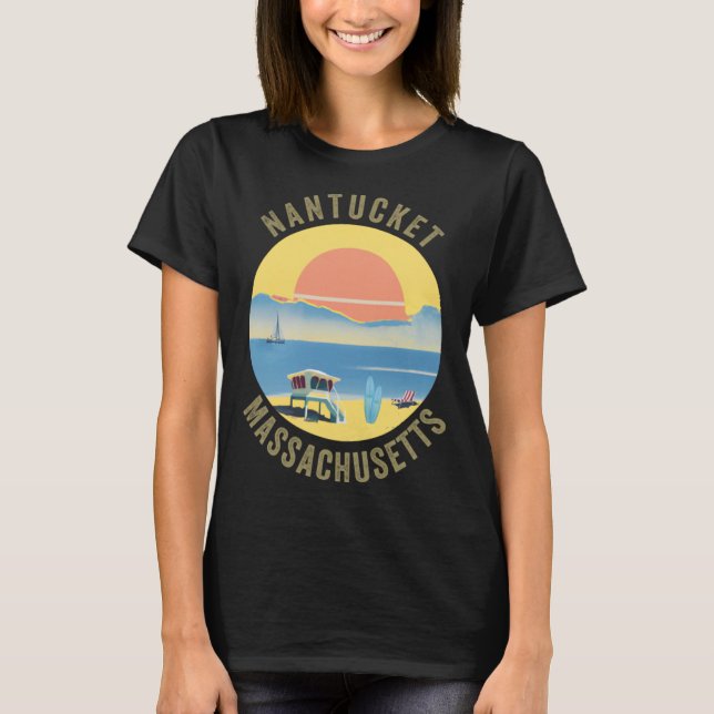 Nantucket Souvenir Apparel  Retro Vintage Nantucke T-Shirt (Vorderseite)