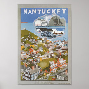 Nantucket Vintage Train Reise Poster