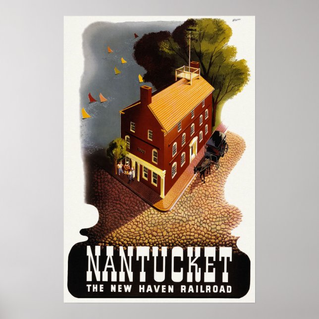 Nantucket Vintage Travel Poster (Vorne)