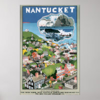Nantucket Vintage Travel Poster Artwork