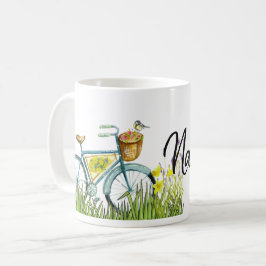 Nantucket Vintages Fahrrad auf dem Lavendelgebiet Kaffeetasse