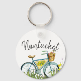 Nantucket Vintages Fahrrad im Lavendelfeld Schlüsselanhänger