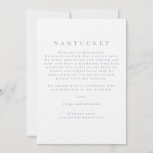 Nantucket Wedding Welcome Card Einladung