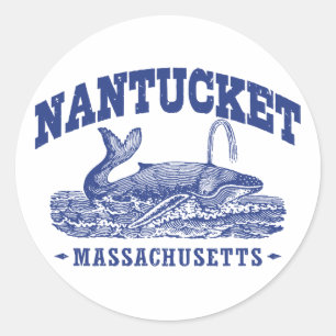 Nantucket Whale Runder Aufkleber