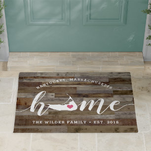 Nantucket Zuhause Town Personalisiert Wood Look Fußmatte