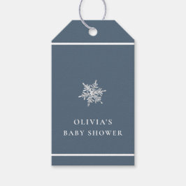 Nany Blue Modern Snowflake Baby Dusche Geschenkanhänger