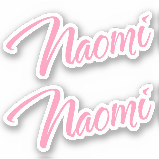 Naomi Decorative Name in Pink x2 Aufkleber (Vorderseite)