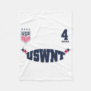 Naomi Girma 12 Weiß Uswnt Offiziell Lizenziert  Fleecedecke