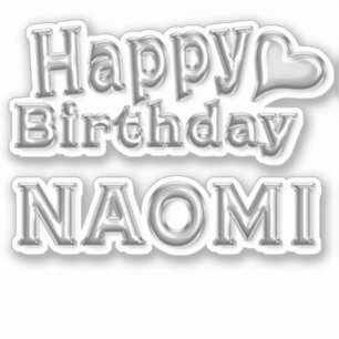 Naomi Happy Birthday silver Aufkleber Sticker