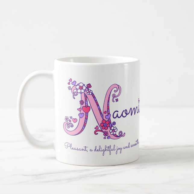 Naomi Namensmonogramm-Tasse der Tasse (Links)