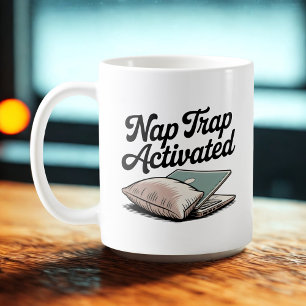 Nap-Falle aktiviert Emotionale Stimmung mit eine Kaffeetasse