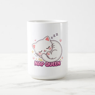 Nap Queen Cat Aufkleber Süße Schlafende Katze Kaffeetasse