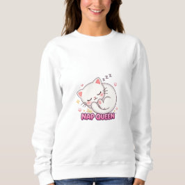 Nap Queen Cat Aufkleber | Süße schlafende Katze Sweatshirt