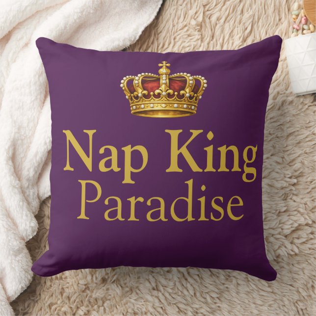 Nap Queen King Plum Gold Crown Royalty Kissen (Decke)