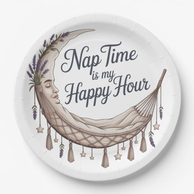 Nap Time Is My Happy Hour Pappteller (Vorderseite)