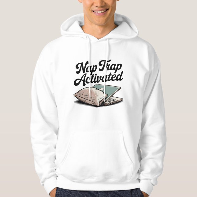 Nap Trap Activated | Funny Laptop Procrastination Hoodie (Vorderseite)