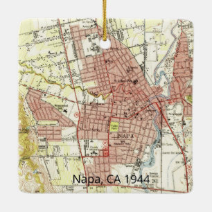 Napa CA 1944 Karte Keramikornament