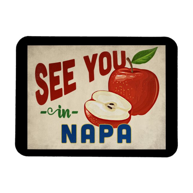 Napa California Apple - Vintage Travel Magnet (Horizontal)