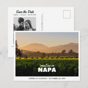 Napa California Weinberg Hochzeit Termin vormerken Postkarte