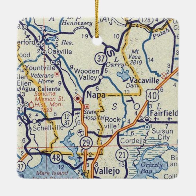 Napa Classic Map Keramikornament (Rückseite)