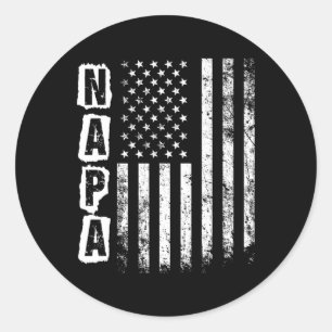 Napa Father's Day Amerikanische Flagge 4. Juli Runder Aufkleber