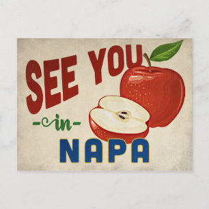 Napa Kalifornien Apfel - Vintage Reise Postkarte