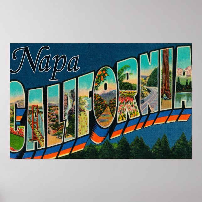 Napa, KalifornienGroße BriefszenenNapa, CA Poster (Vorne)