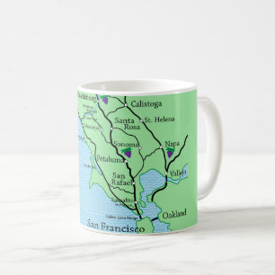 Napa Sonoma Weinlandkarte Tasse