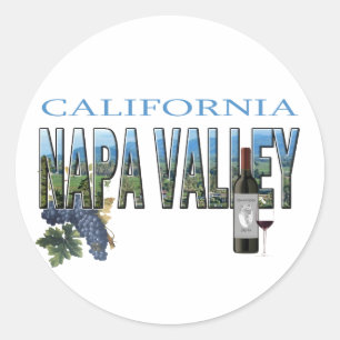 Napa Valley, CA Runder Aufkleber