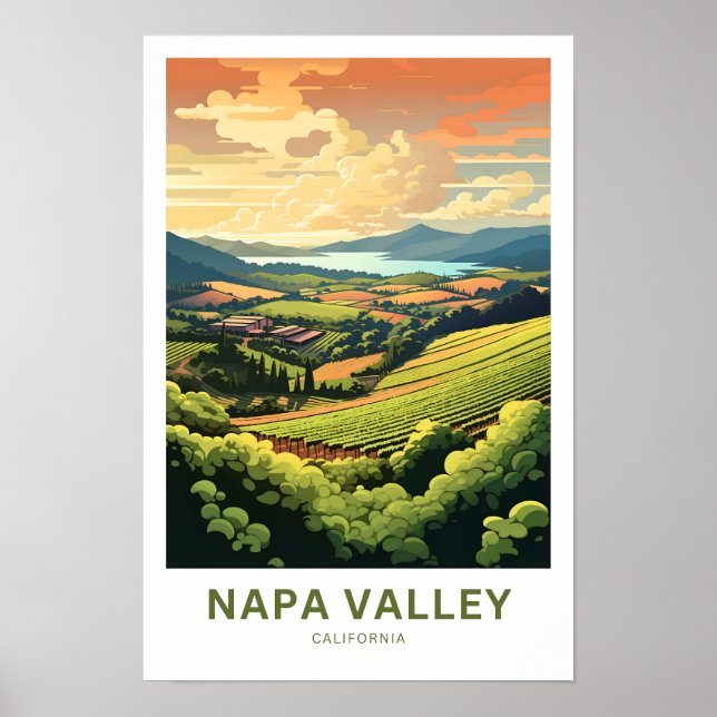 Napa Valley California Travel Poster (Vorne)