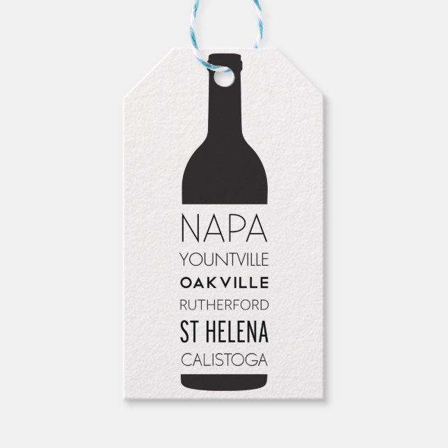 Napa Valley Cities Weinflasche Geschenkanhänger (Vorderseite)