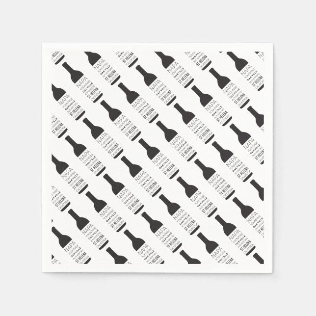 Napa Valley Cities Weinflaschen Party Serviette (Vorderseite)