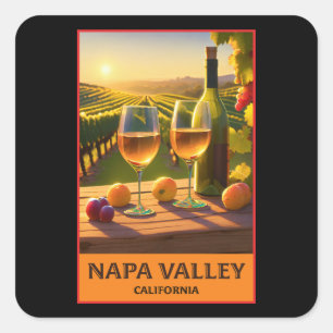 Napa Valley Kalifornien Quadratischer Aufkleber