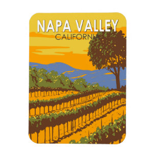 Napa Valley Kalifornien Reise Kunst Vintage Magnet