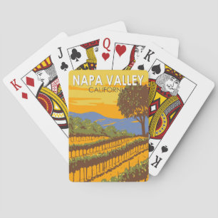 Napa Valley Kalifornien Reise Kunst Vintage Spielkarten