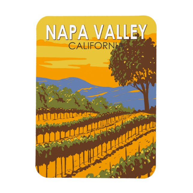 Napa Valley Kalifornien Reisen Vintag Magnet (Vertikal)
