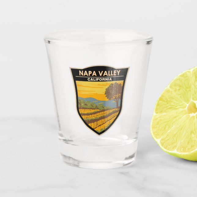 Napa Valley Kalifornien Reisen Vintag Schnapsglas (Vorderseite)