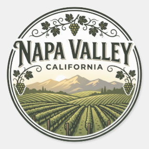 Napa Valley Kalifornien Runder Aufkleber
