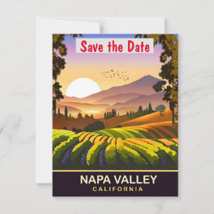 Napa Valley Kalifornien Weinberg Hochzeitseinladun Save The Date