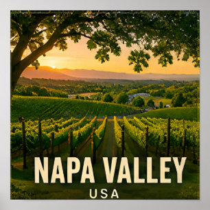 Napa Valley Kalifornien Weinberg Reise Souvenir Poster