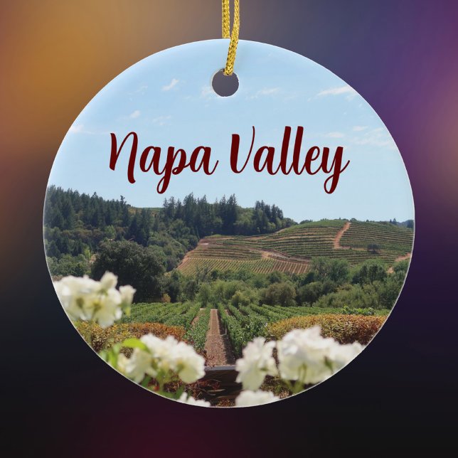 Napa Valley, Kalifornien Weinberge und Blume Keramik Ornament (Von Creator hochgeladen)