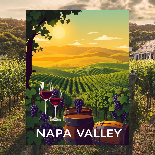 Napa Valley, Kalifornien Weinreise Vintag Postkarte (Von Creator hochgeladen)
