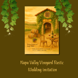Napa Valley Vineyard Rustikale Hochzeit in Urlaubs Einladung