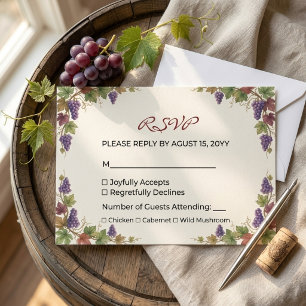 Napa Valley Weingut Aquarell-Hochzeit RSVP Karte