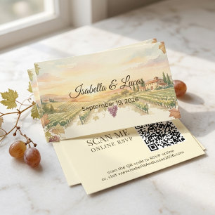 Napa Valley Weingut Wasserfarbe QR-Code Begleitkarte