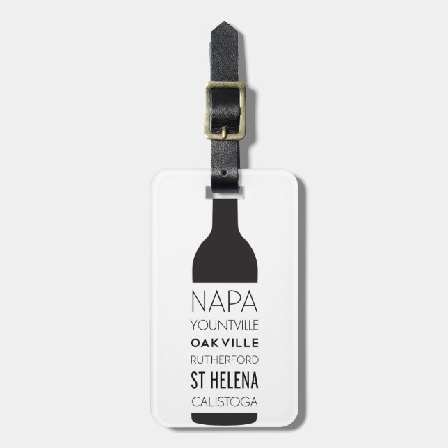 Napa- Valleystadt-Wein-Flasche Gepäckanhänger (Vorderseite vertikal)