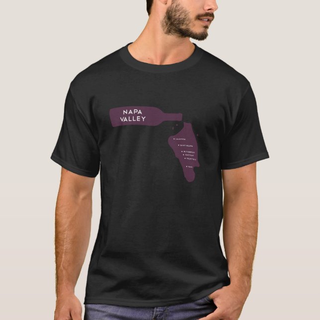 Napa- Valleystadt-Wein-Flaschen-Fleck-Logo T-Shirt (Vorderseite)