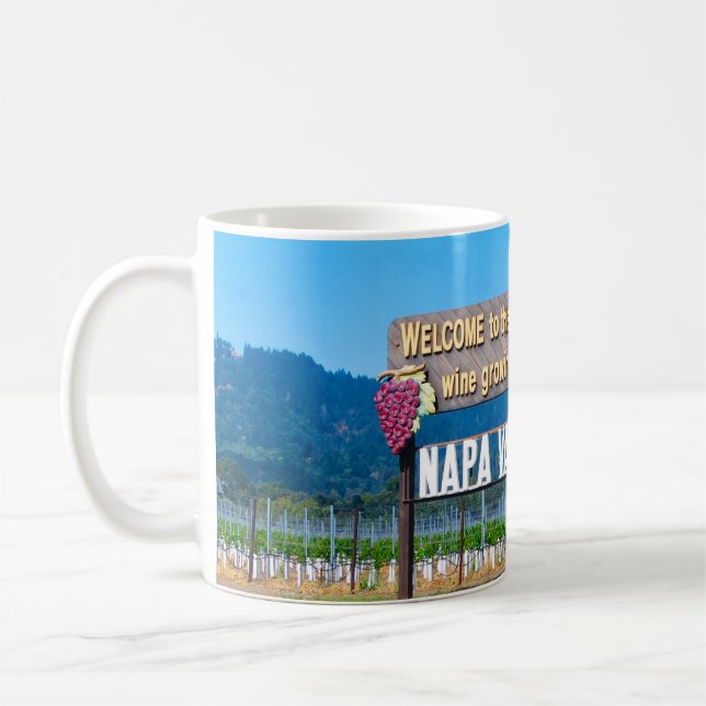 Napa- Valleywein-Land-Willkommensschild Tasse (Links)