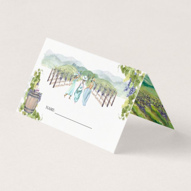 Napa Weinkeller Bachelorette | Name Platzkarte Visitenkarten (Vorderseite)