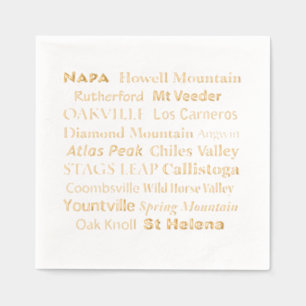 Napa Wine Country Gold geprägte Servietten Mit Folie